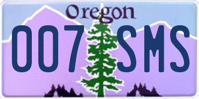 OR license plate 007SMS