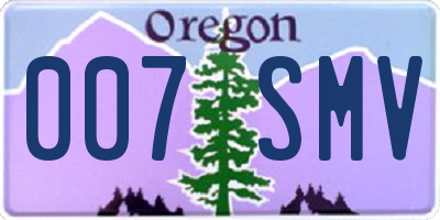 OR license plate 007SMV