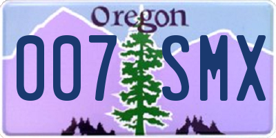 OR license plate 007SMX