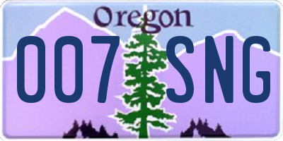 OR license plate 007SNG