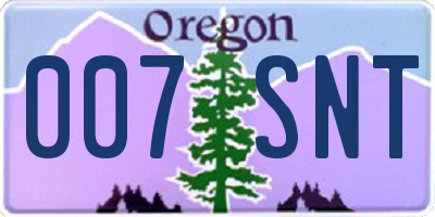 OR license plate 007SNT