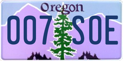 OR license plate 007SOE