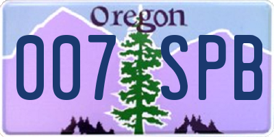 OR license plate 007SPB