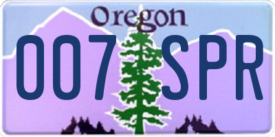 OR license plate 007SPR
