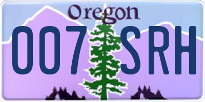 OR license plate 007SRH