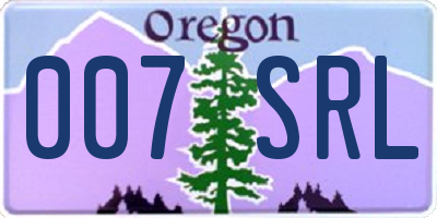 OR license plate 007SRL