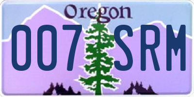 OR license plate 007SRM