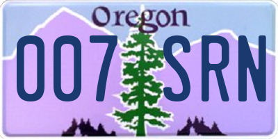 OR license plate 007SRN