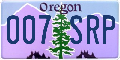 OR license plate 007SRP