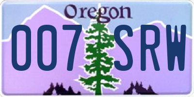 OR license plate 007SRW