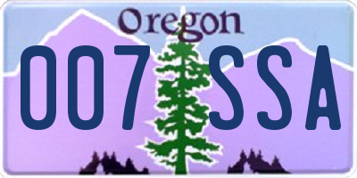 OR license plate 007SSA