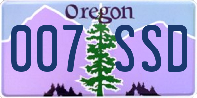 OR license plate 007SSD