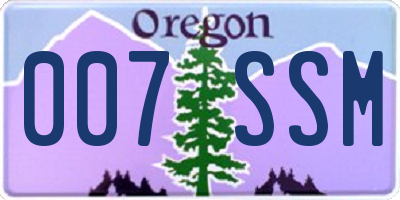 OR license plate 007SSM