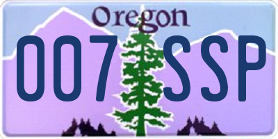 OR license plate 007SSP