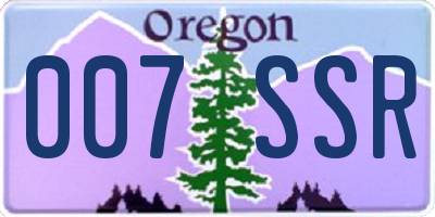 OR license plate 007SSR