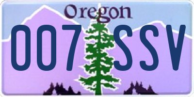 OR license plate 007SSV