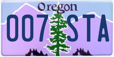 OR license plate 007STA