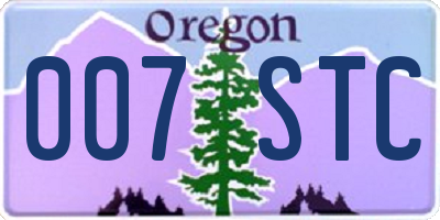 OR license plate 007STC