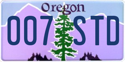 OR license plate 007STD