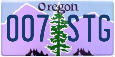 OR license plate 007STG