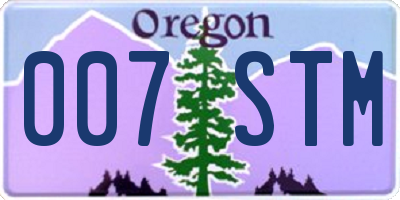 OR license plate 007STM