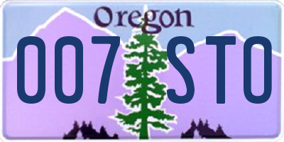 OR license plate 007STO