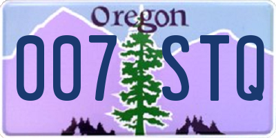 OR license plate 007STQ