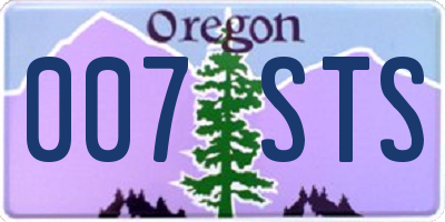 OR license plate 007STS