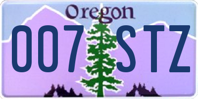 OR license plate 007STZ