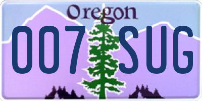 OR license plate 007SUG