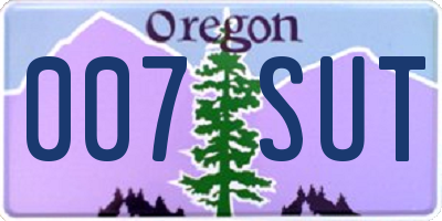 OR license plate 007SUT
