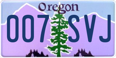 OR license plate 007SVJ
