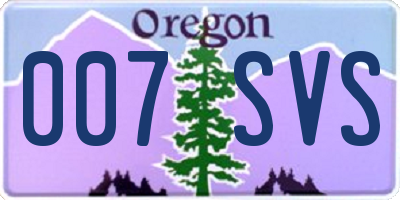 OR license plate 007SVS