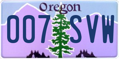 OR license plate 007SVW