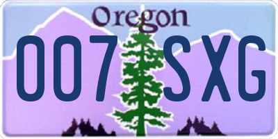OR license plate 007SXG