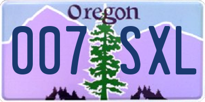 OR license plate 007SXL