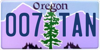 OR license plate 007TAN