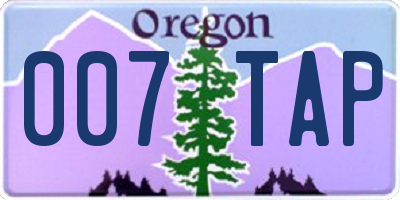 OR license plate 007TAP