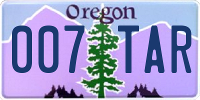 OR license plate 007TAR