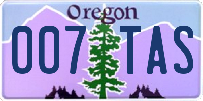 OR license plate 007TAS