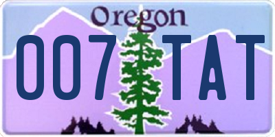 OR license plate 007TAT
