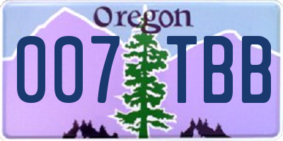 OR license plate 007TBB