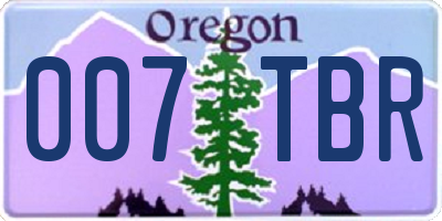 OR license plate 007TBR