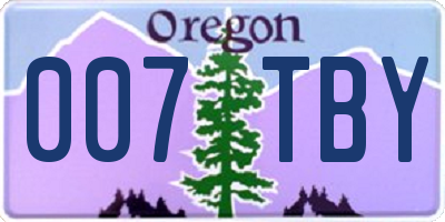 OR license plate 007TBY