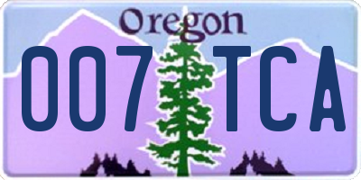 OR license plate 007TCA