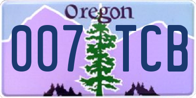 OR license plate 007TCB