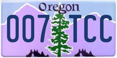 OR license plate 007TCC