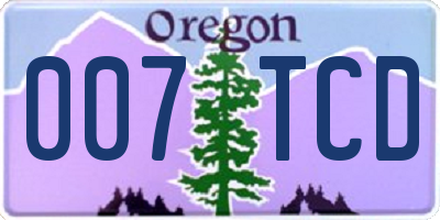 OR license plate 007TCD