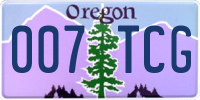 OR license plate 007TCG