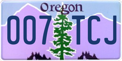 OR license plate 007TCJ